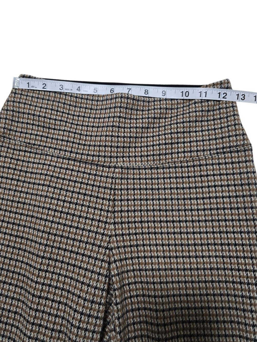 INC International Concepts Size Small Black & Tan Gingham Pull-on Pants/Leggings - Picture 4 of 8